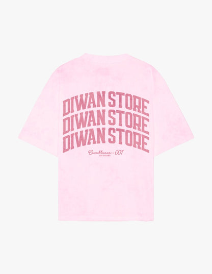 Caption tee washed pink